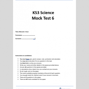 KS3 Science Mock Test 6